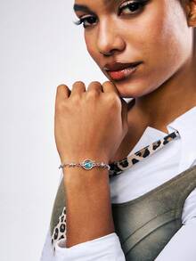 1pc Galaxy Blue Planet Bracelet, Suitable For Daily Wear By Women - Galaxy Blue Planet - View 2