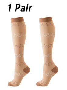 bropite 男女通用压缩袜，1/4/6双装，采用尼龙涤纶混纺针织面料，长筒设计，适合腿部穿着，为健身、瑜伽、普拉提、徒步、跑步、骑行、网球、足球、篮球等运动提供支撑。 - 彩色 - 查看 17