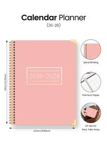 Trees 2026-2028年月度计划日历，2026年1月至2028年12月日历本，月度/周计划日志，带日历视图，适用于学校笔记和办公用品的月度计划本 - 每月計畫本-粉紅色 - 查看 4