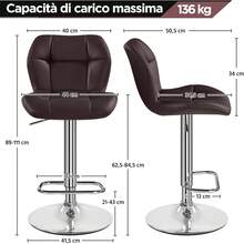 Sgabelli bar - Marrone - Pelle - Visualizzare 3