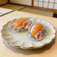 1pc New Japanese-Style Salmon Sushi Squeeze Toy, Creative Silicone Stress Relief Squishies, Slow Rebound Super Decompression, Instantly Calming When Squeezed, Soft Texture, Perfect Gift For Holidays, Birthdays - Multicolor - View 3