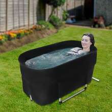 330.69 Lbs Loading Capacity Foldable Ice Bath, Outdoor Indoor Cold Bathtub, 6-Layer Insulation Layers Portable Bath Tub With Foot Pad For Homes, Rvs And Travel - A - View 5