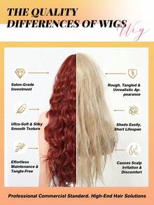 FIVE STARS 26Inch Synthetic Deep Wave, Auburn Red Middle Part Layered Cut, Voluminous Long Style, Fashion Accessory For Cosplay, Party, Halloween & Christmas - Redwood - View 4
