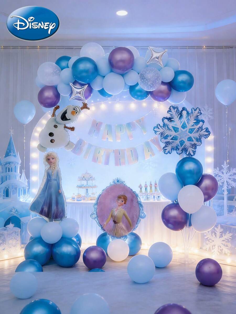 Disney 54PCS Officially Licensed Frozen Balloon Set Featuring  Anna Olaf Cute Cartoon Balloon Garland Fantasy Princess Theme Party Decoration Birthday Wedding Anniversary Gift Supplies For Family Friends Fans - 54pcs Frozen Balloon Set - View 1