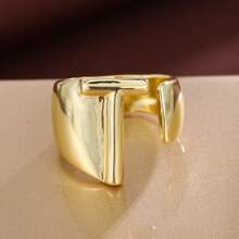 1pc Minimalist Plain Letter Design Adjustable Open Ring For Women - Multicolor - View 59