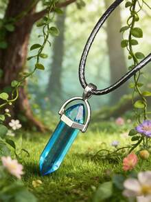 1/5/10/20/30/50/100/200pcs Natural Crystal Glass Stone Glow-In-The-Dark Pendant Necklace, Unisex Crystal Gemstone Chakra Crystal Jewelry, PU Cord Couples Jewelry Gift, Holiday Party Supplies - Multicolor - View 29