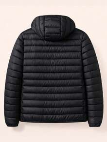 Waterproof Lined Puffer Jacket With Removable Hood, Unisex, Cold Weather Protection - màu đen - Xem 3