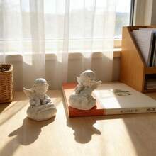 Nordic Style Angel Figurine, Office Healing Angel Decor, Atmosphere Enhancing Desktop Ornament - White - View 7