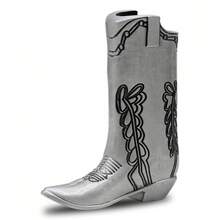 Fashionable Silver Cowboy Boot Shaped Lighter Case - Suitable For Mini Bic J5, Perfect For Party And Daily Use 3GCO - 1 - View 4
