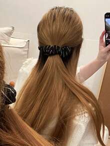 New Asymmetrical Bow Claw Clip, Elegant Hair Clip, Minimalist Butterfly Hair Accessory, Shark Claw Clip - Multicolor - View 4