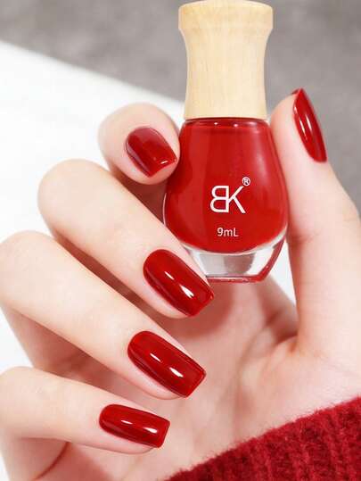 速干可撕指甲油，水性指甲油，适合女性和青少年，1瓶/套9毫升可撕指甲油，优雅经典配色，无异味，颜色包括红色、卡其色、裸色和深红色，适用于美甲沙龙，易于使用，是送给女性和女孩的理想礼物，适合秋冬春夏四季，可用于DIY美甲。