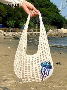 ENBEI 2026 Mode Frühling/Sommer Damen Retro Urlaubsstil Strandtasche, handgewebter Schulterriemen gehäkelte Blumen Große Kapazität faltbare Ausschnitt-Elegante Tragetasche, Reiseessentiell, geeignet für Dates, Ausflüge, Einkaufen, Urlaub, Sightseeing, perfektes Geschenk für Muttertag, Valentinstag oder Lehrertag - Verschiedenfarbig - Übersicht 5