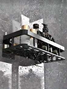 Shower Caddy Shelf- Self Adhesive No Drilling- Bathroom Shower Rack- Wall Mounted -Organizer With Rustproof Basket-Toilet And Kitchen Storage Bathroom Accessaries - Multicolor - View 4