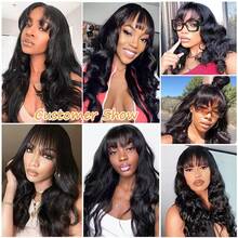 VIOLLY 26英寸优雅自然黑色长款波浪卷假发，带刘海，无需胶水，新手友好，即戴即走，5x5预剪蕾丝闭合，人发混纺耐热纤维合成假发，200%高密度透气轻盈，适合各种场合，全天舒适佩戴。 - 1B# - 查看 11