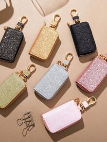 PU Leather Zipper Key Pouch, Key Organizer, Car Key Wallet, Key Chain, Fashionable Minimalist Key Holder For Men And Women - Key Pouch - View 2