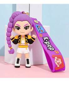 Llavero de plástico con personaje de anime, dibujos animados, K-Pop, The Witcher, llavero con patrón de gato de personaje de anime, decoración de mochila, pequeño regalo para vacaciones - Multicolor - Ver 14