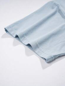 1 Set Women's Modal Short Sleeve & 3/4 Pants Soft Comfortable Pajamas - Baby Blue - View 5