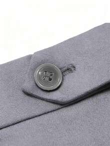 Men's 2 Piece Suit, Wedding, Business, Casual Suit Set - Grey Solid Color Slim Fit Business Suit Jacket   Classic Trousers, Grey Solid Color, Long Sleeves, Button Details, Elegant And Atmospheric Style, Non-Elastic Fabric - 灰色 - 查看 9