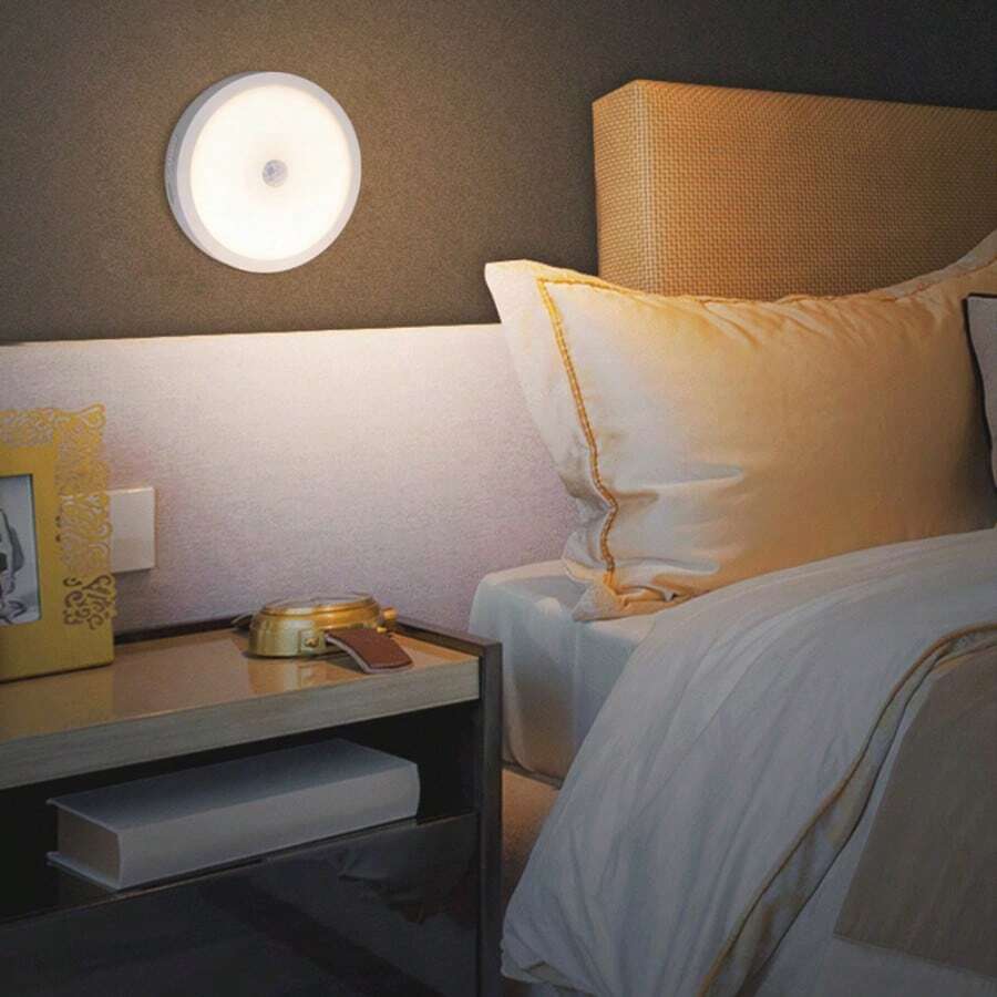 1pc LED Smart Motion Sensor Night Light, USB Rechargeable Wireless Magnetic LED Cabinet Lamp, Emergency Auto Lighting