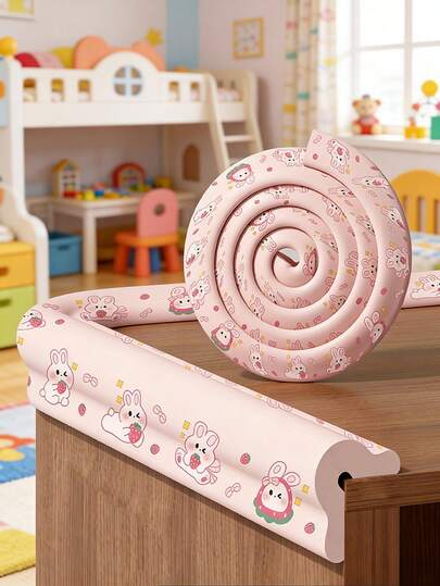 1Pc Baby Anti-Collision Strip,2 Meters Anti-Collision Corner Protector For Kids,Cartoon Bunny Pattern Foam Corner Protection Cover,Soft Edge Cover For Tables And Walls,Foam Corner Guards For Furniture And Tables,Protective Strips For Stairs,Safety Table Corner Guards, Bedside Protection Suitable For Safeguarding, Kids Furniture Protective Cover, Home Decor, Table Decor