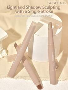 GOGO TALES 2-In-1 Matte Contour Stick, Monochrome 3D Sculpting For Cheeks, Nose And Philtrum, Highlighter & Contour Pencil, Suitable For Beginners, GOGOTALES - #G01 Light Coffee - View 2