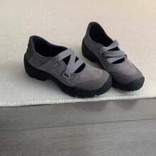 Square Toe Retro Black Shallow Ballet Style Mary Jane Shoes Women Spring 2026 New Casual Leather Shoes - Xám - Xem 3