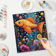 1幅成人DIY数码油画套装，夜景，40x50厘米/16x20英寸无框画布 - 彩色 - 查看 10