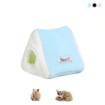 ITANDME Hamster Hideout Hamster Bed Sugar Glider Nest Hamster Nest Three Colors Available Hamster House Triangular Hamster Beds Warm Sugar Glider Hideout