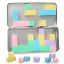 30块磁性积木 - 女孩玩具，带铁盒的磁性积木，适合男孩女孩的STEM感官户外自闭症玩具，3岁以上儿童必备磁性立方体教室玩具 - 彩色 - 查看 11