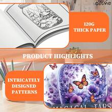 GDTME 一本成人奇幻冒险主题涂色书，包含精彩的冒险故事和神秘的魔法。内含24页创意十足、大胆独特的涂鸦，是学生返校或复活节的理想礼物。尺寸：7.9 x 7.9英寸，附赠5张贴纸。 - 奇幻冒險 - 查看 5