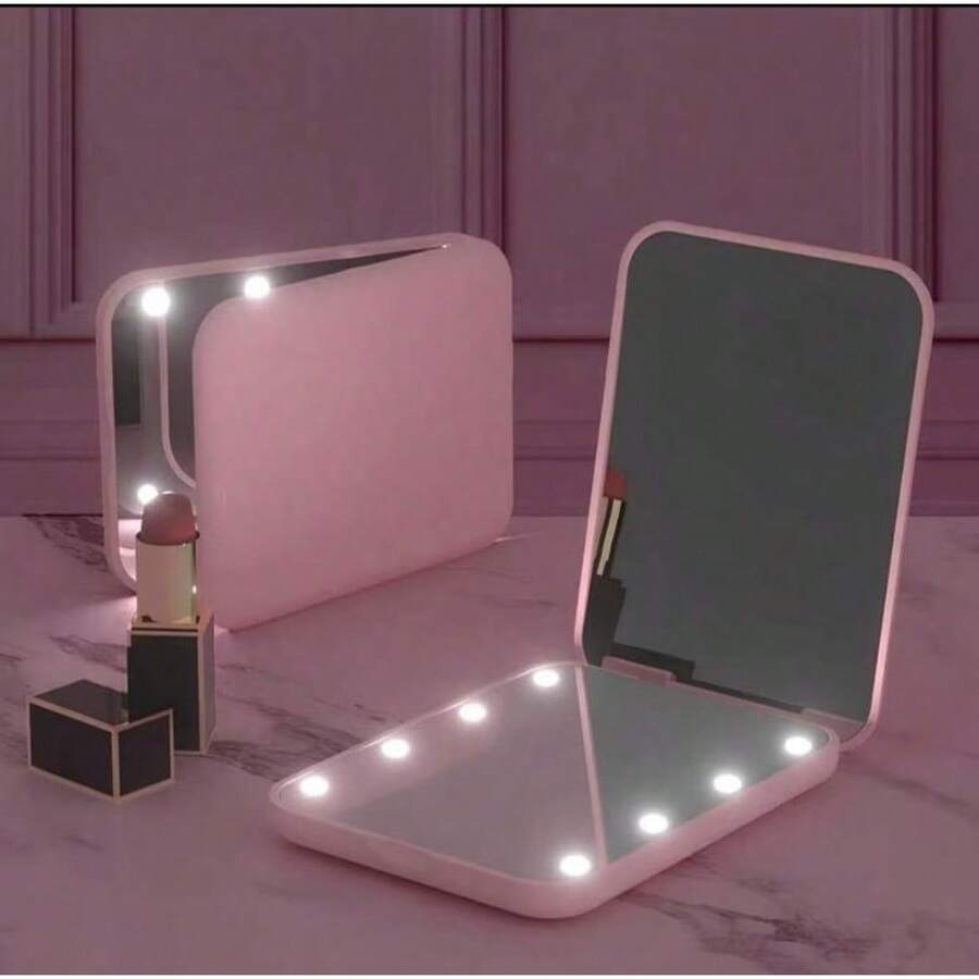 Mirrors Travel Essentials For Women Your Must Have Touch Up Mirror Stash It In Your Purse For Last Minute Edge And Lash Checks On The Go - 粉紅色-b - 查看 1