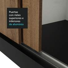 Ropero Closet Madesa 3 Puertas 2 Espejos Color Negro y Marrón 01 decoración de cuarto espejos espejo Body completo vanity tocador muebles para cuarto muebles escritorio vanity closet para ropa mueble para baño espejos de Body completo tocador cajonera ropero mesa sillas cajonera para ropa ropero para ropa - Negro y Marrón - Ver 9