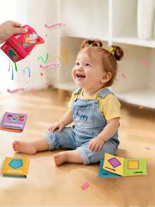 9件組嬰兒早期教育感官觸摸布書，蒙特梭利多主題認知耐撕可水洗布書，適合返校季、萬聖節、聖誕節、兒童節禮物，嬰兒玩具，兒童玩具 - 彩色 - 查看 7