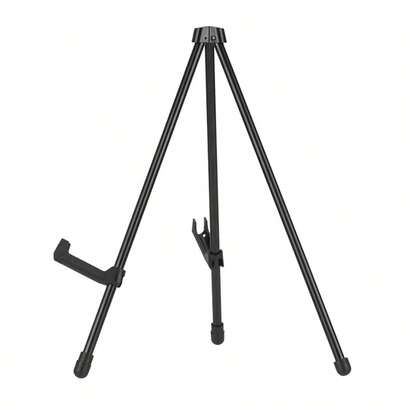 1 pieza Caballete de escritorio portátil de metal negro. Este caballete de escritorio plegable está hecho de metal resistente, asegurando su durabilidad. Su diseño compacto lo hace ideal para colocarlo en el escritorio e incluye clips ajustables para sostener pequeños lienzos, bocetos u obras de arte