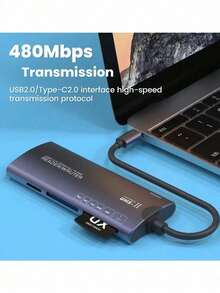 1 pieza Niutoubird Lector de tarjetas multifunción 6 en 1, adaptador de transferencia de datos de alta velocidad USB, compatible con Type C, SD, T0F, XD, CF y tarjetas de memoria M2, adecuado para cámaras y computadoras, diseñado para un fácil enchufar y usar, sin batería requerida - Multicolor - Ver 4