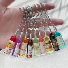 10 móc khóa chai rượu vang bằng nhựa sáng tạo, chân thực, nhiều màu sắc, quà tặng tiệc tùng mới lạ cho phụ nữ, quà sinh nhật độc đáo, móc khóa túi xách & phụ kiện trang trí, móc khóa sắp xếp | Thiết kế vui tươi | Móc khóa bền - Nhiều màu - Xem 1