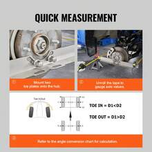 Wheel Alignment Tool, 2-Pack Toe Alignment Toe Plates, Stainless Steel Wheel Alignment Tool Plate, Toe Angle Accurate Measurement, Includes 2 Measuring Tapes & Conversion Chart - 銀色 - 查看 6