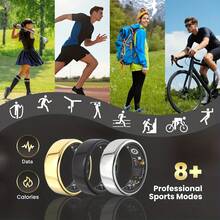 New Smart Ring With Charging Compartment, Fitness, Steps, Distance, Calories, Sleep, Exercise, Compatible With IPhone & Android, USB Charging, Ideal Valentine's Day/Christmas/New Year Gift - Black - View 3