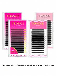 TDANCE 1 Box YY Eyelash Extensions, YY Natural Thick Eyelash Extensions, Soft Matte Black Eyelashes, Suitable For Eyelash Technicians, Eyelash Clusters, Individual Lashes, False Eyelashes - Black - View 7