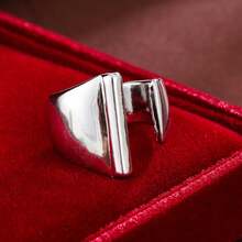 1pc Minimalist Plain Letter Design Adjustable Open Ring For Women - Multicolor - View 47