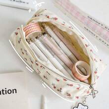 Rustic Floral Cosmetic Bag Organizer, Zipper Pen Pouch & Coin Purse - Multi-Use Travel Toiletry Bag - Multicolor - View 4