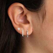 3pcs Copper Plated Classic Fashion Daily Wear Earrings For Women - 3 Copper  Earrings - View 8