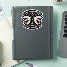 1PC We All Do Better Sticker, Cute Bird Flower Laptop Decal, Positive Quote Vinyl, Unity Gift, Waterproof Peel & Stick Water Bottle Sticker - S1937 - View 4