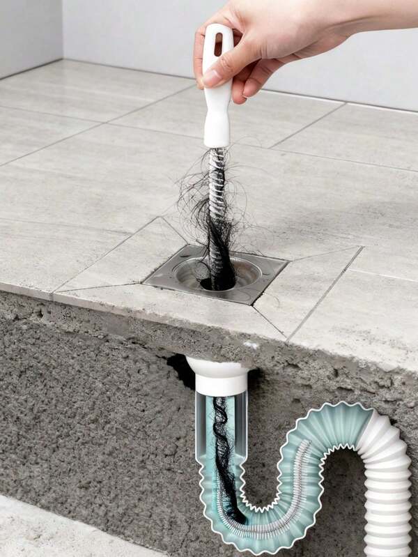 Juego de 6/3 piezas de herramientas para limpiar desagües, incluye un removedor de desagüe flexible y un cepillo, un removedor de obstrucciones de cabello para lavabo, ducha y bañera, que captura eficazmente el cabello y limpia las tuberías para la cocina y el baño