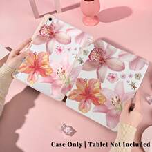 1个带笔槽的多角度磁吸支架保护套，支持自动休眠/唤醒功能，可爱平板电脑保护套，兼容Pro/Air/三星Galaxy A9/S9/S7/S10+/小米Pad/5/6/7 - 彩色 - 查看 2