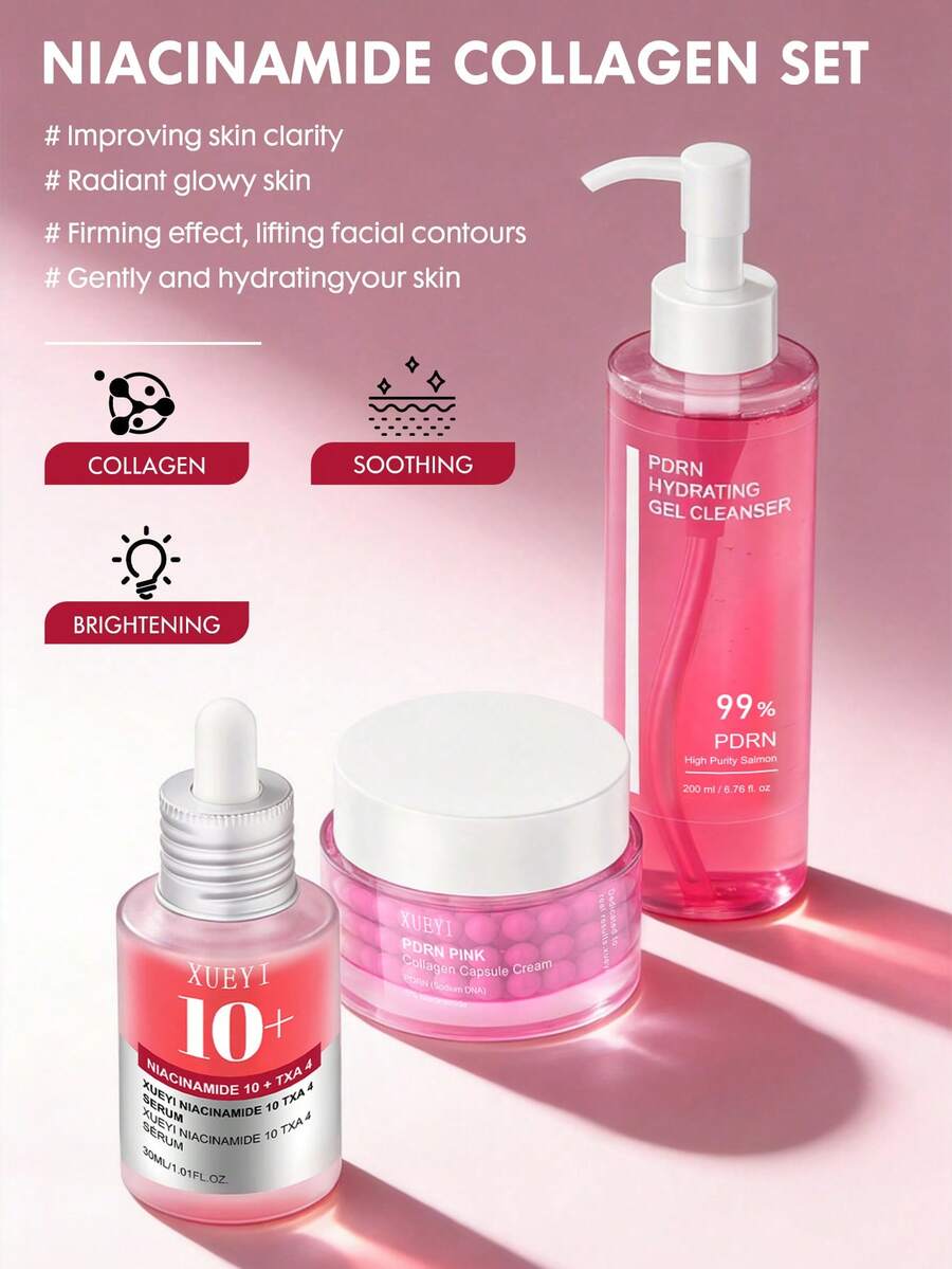 10%烟酰胺+4%氨甲环酸精华液，深层修护，淡化色斑，改善肤色不均，提亮肤色，打造韩式水光肌，夜间护肤精华 - 3 Piece Set-2 - 查看 1