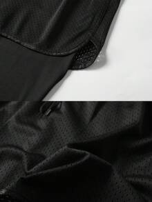 1pc Men's Lightweight Printed Sports Pants, 2-In-1 Summer Outfit - Black - View 6