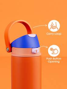 Meoky 18oz Vacuum Insulated Water Bottle With 2-In-1 Straw And Spout Lid, Keeps Hot/Cold For 24 Hours, Leak-Proof, Fits Car Cup Holders, Stainless Steel Cup Suitable For Sports, Travel And School - Orange - View 6