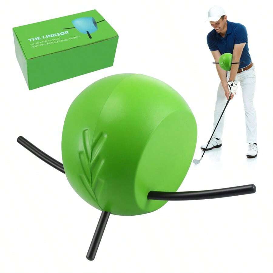 Golf Swing Training Aid, Golf Swing Trainer For Posture Correction Practice, Unique Alignment Rod Head Helps Train Proper Swing Mechanics, Arm Structure, Sure Set, And Alignment - màu xanh lá - Xem 1
