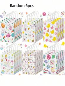 Easter Gift Bag Rabbit Paper Candy Bag With Handle Easter Party Gift Bag Spring Rabbit Easter Egg Chicken Candy Bag Children's Festival Party Gift Packaging - Multicolor - View 8